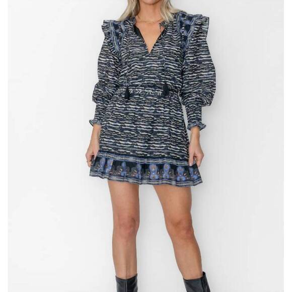 NEW WEST OF alex mini dress in carolina ikat stripe